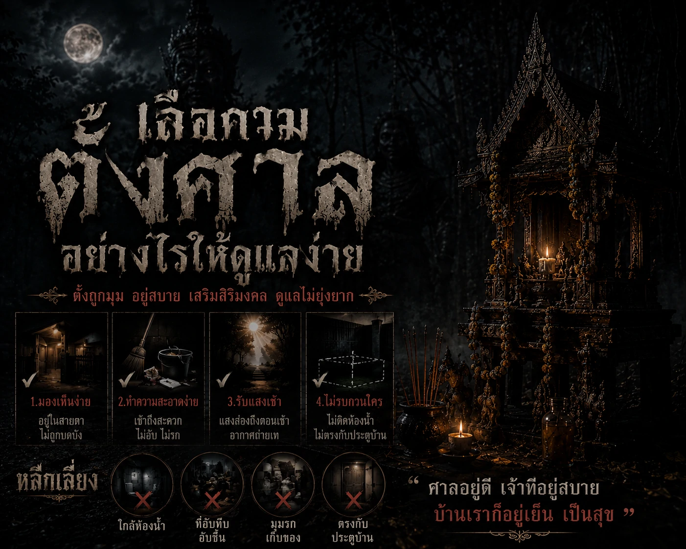 เลือกมุมตั้งศาลอย่างไรให้ดูแลง่าย